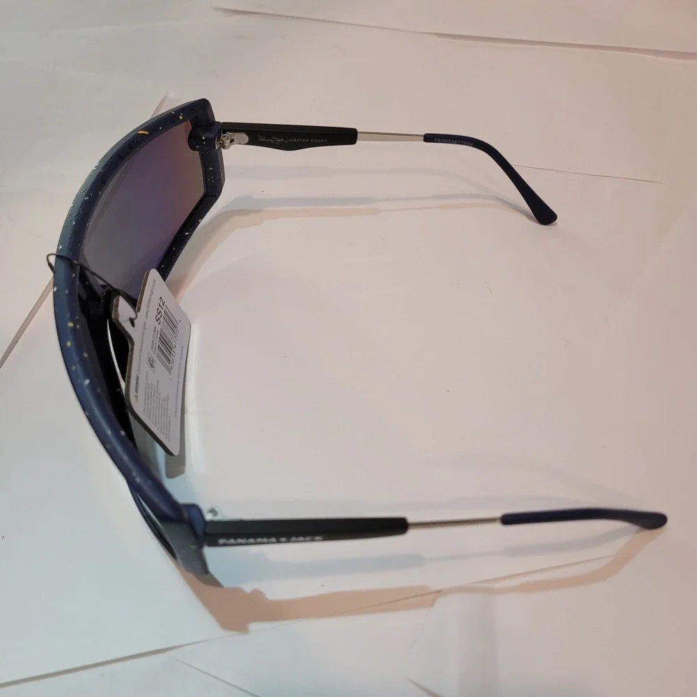 Panama Jack Shield Sunglasses Blue Splatter Mirrored Lens Sporty‎ SS12 New with